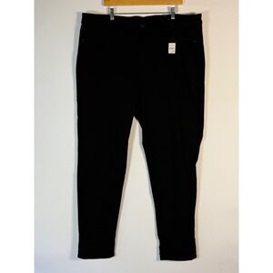 NEW Avenue‎ Denim 22 Tall Premium Stretch Rolled Cuff Girlfriend Black Jeans